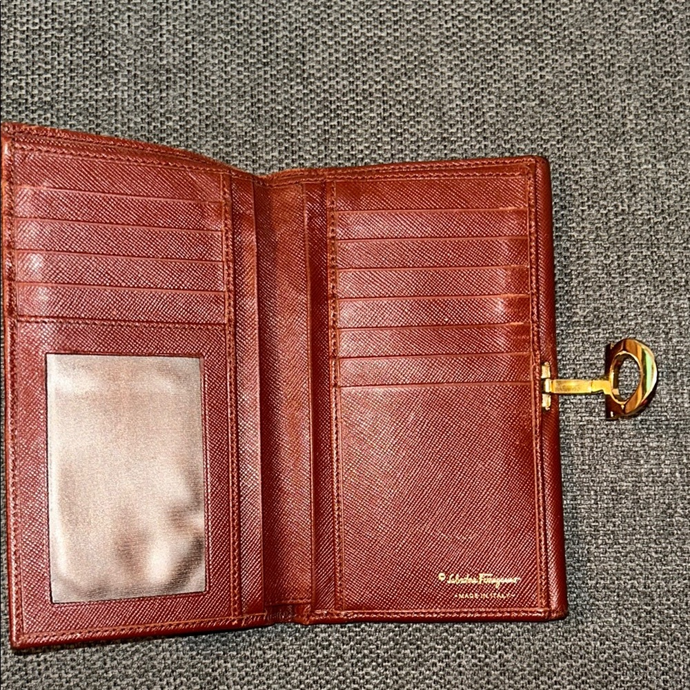 Salvatore Ferragamo Brownish Key Card Holder Leather Accessory